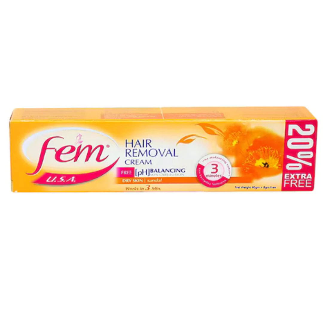 Fem Hair Removal Cream- Sandal 90G + 8G 20%Free (Singles)